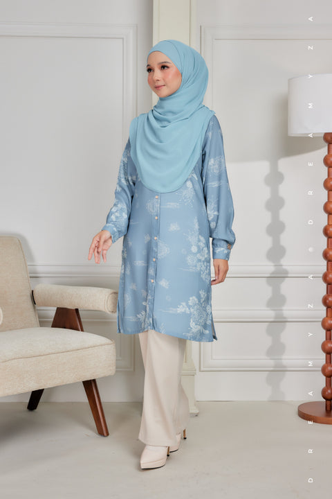 Mysa Printed Exclusive Heavy Chiffon Crepe Long Blouse