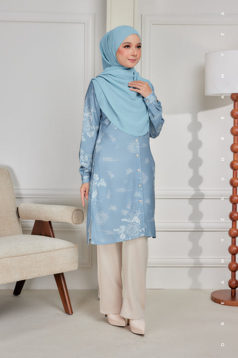 Mysa Printed Exclusive Heavy Chiffon Crepe Long Blouse