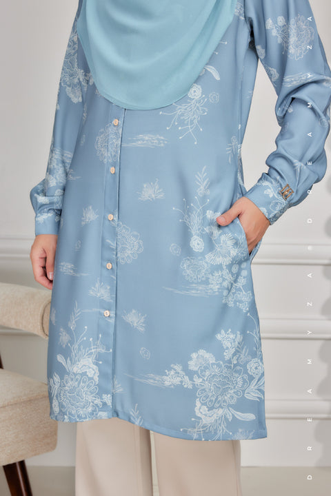 Mysa Printed Exclusive Heavy Chiffon Crepe Long Blouse