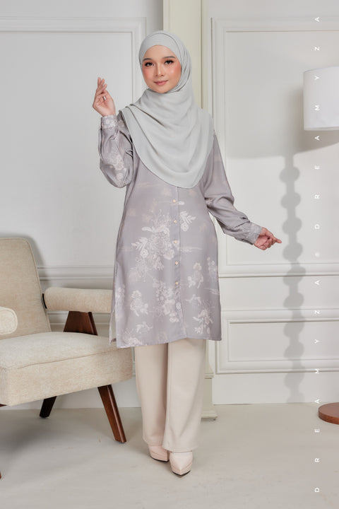 Mysa Printed Exclusive Heavy Chiffon Crepe Long Blouse