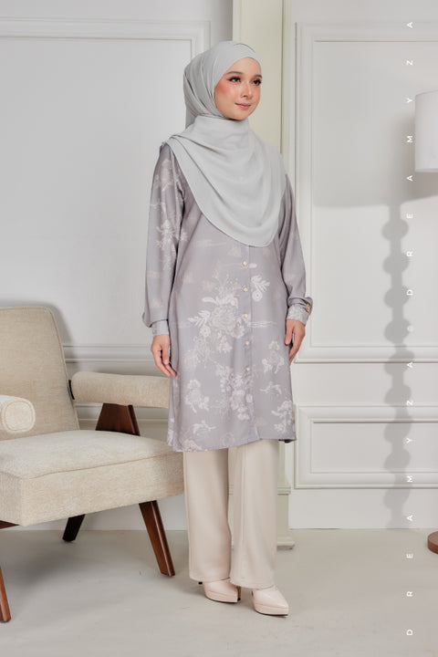 Mysa Printed Exclusive Heavy Chiffon Crepe Long Blouse
