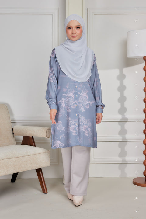 Mysa Printed Exclusive Heavy Chiffon Crepe Long Blouse