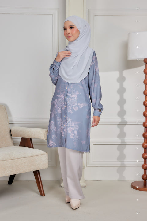 Mysa Printed Exclusive Heavy Chiffon Crepe Long Blouse