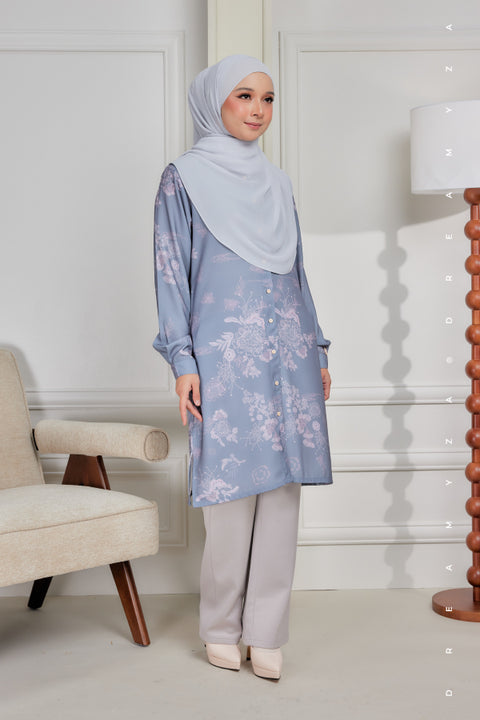 Mysa Printed Exclusive Heavy Chiffon Crepe Long Blouse