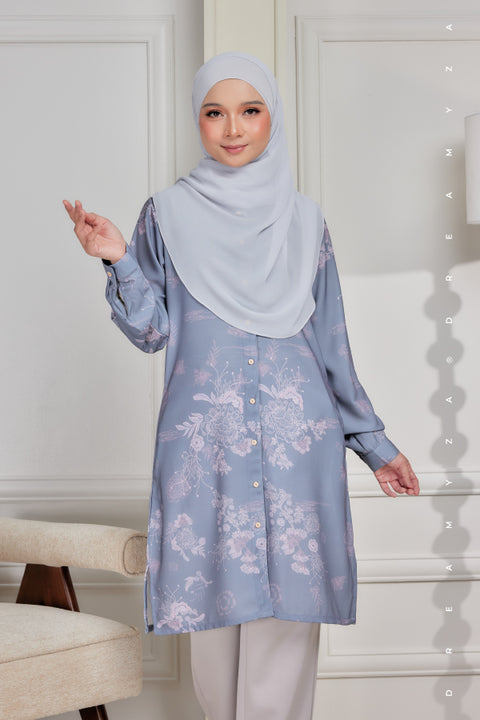 Mysa Printed Exclusive Heavy Chiffon Crepe Long Blouse