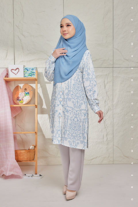 Mysa Printed Exclusive Heavy Chiffon Long Blouse
