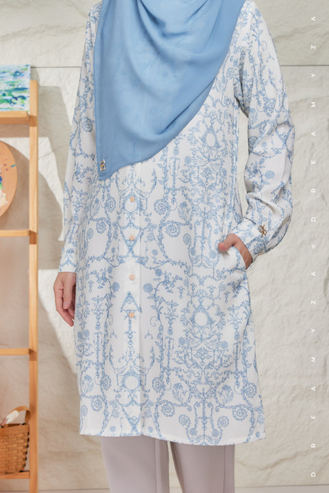 Mysa Printed Exclusive Heavy Chiffon Long Blouse
