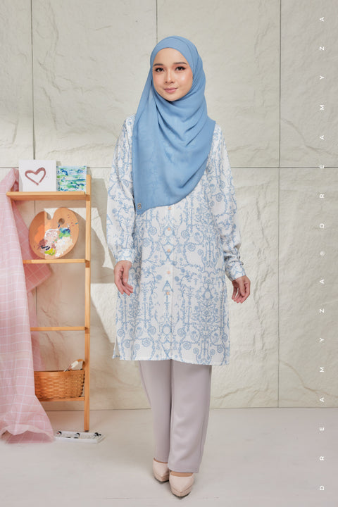 Mysa Printed Exclusive Heavy Chiffon Long Blouse