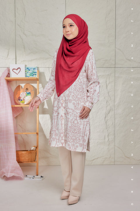 Mysa Printed Exclusive Heavy Chiffon Long Blouse