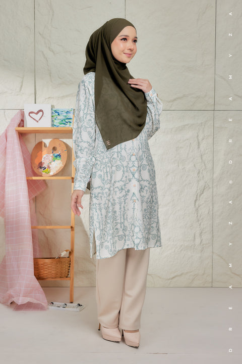 Mysa Printed Exclusive Heavy Chiffon Long Blouse