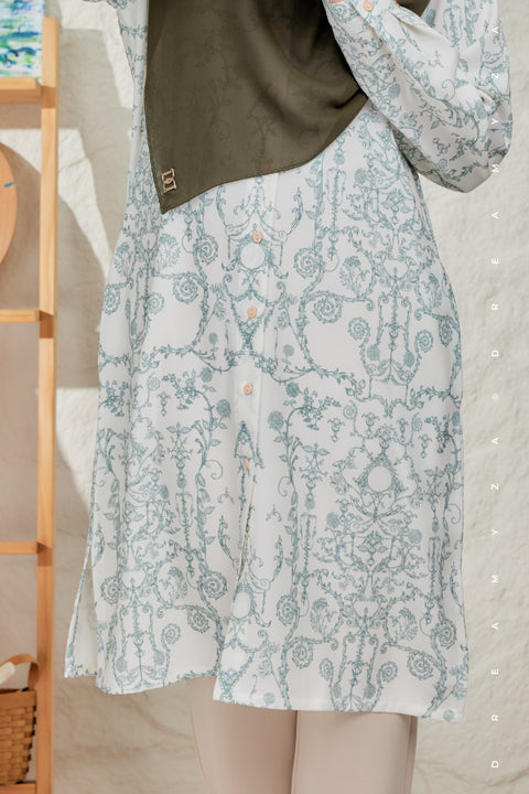Mysa Printed Exclusive Heavy Chiffon Long Blouse