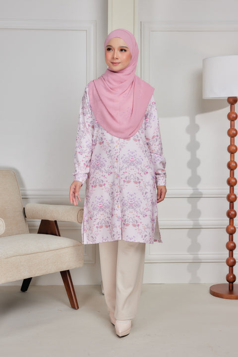 Mysa Printed Exclusive Heavy Chiffon Crepe Long Blouse 2.0