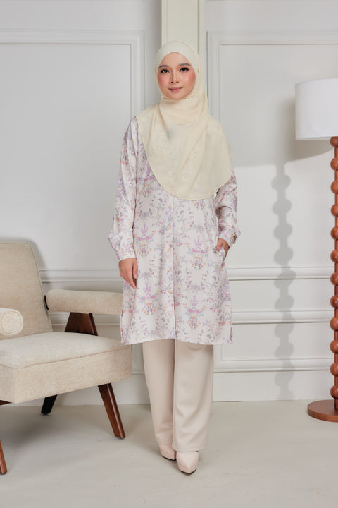 Mysa Printed Exclusive Heavy Chiffon Crepe Long Blouse 2.0