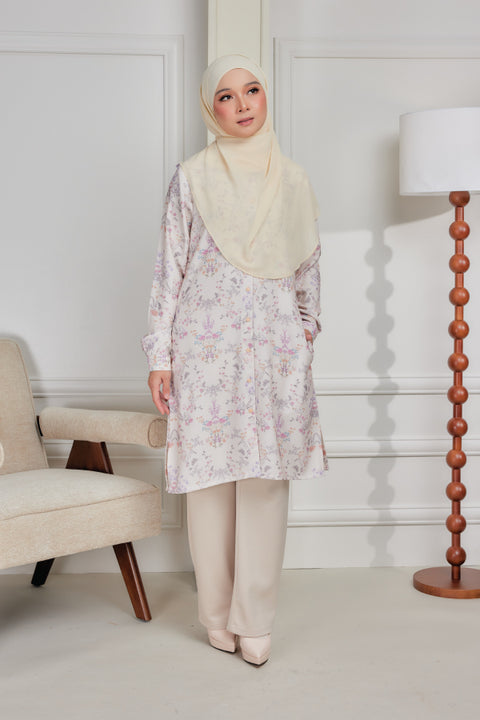 Mysa Printed Exclusive Heavy Chiffon Crepe Long Blouse 2.0