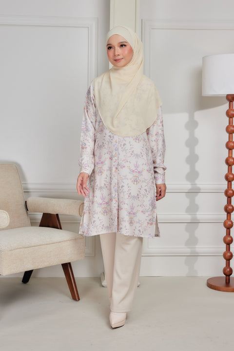 Mysa Printed Exclusive Heavy Chiffon Crepe Long Blouse 2.0