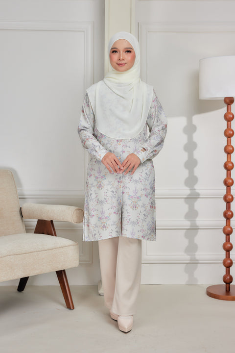 Mysa Printed Exclusive Heavy Chiffon Crepe Long Blouse 2.0
