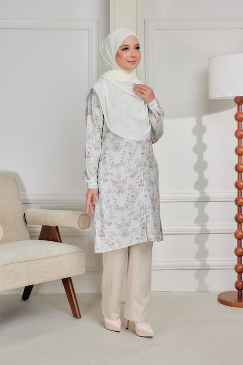 Mysa Printed Exclusive Heavy Chiffon Crepe Long Blouse 2.0