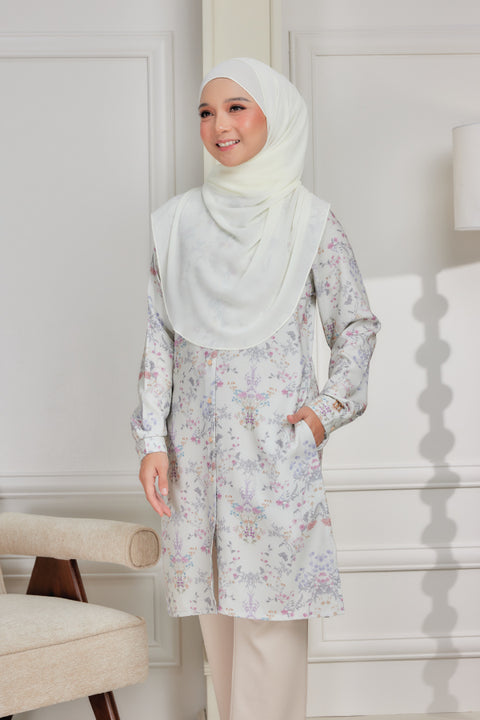 Mysa Printed Exclusive Heavy Chiffon Crepe Long Blouse 2.0