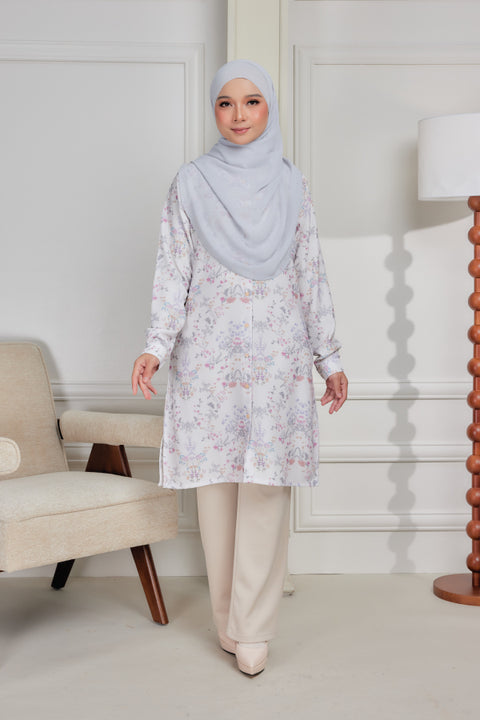 Mysa Printed Exclusive Heavy Chiffon Crepe Long Blouse 2.0