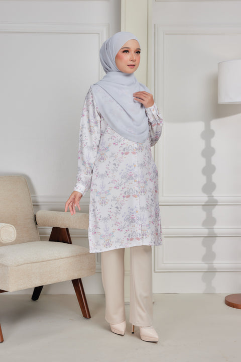 Mysa Printed Exclusive Heavy Chiffon Crepe Long Blouse 2.0