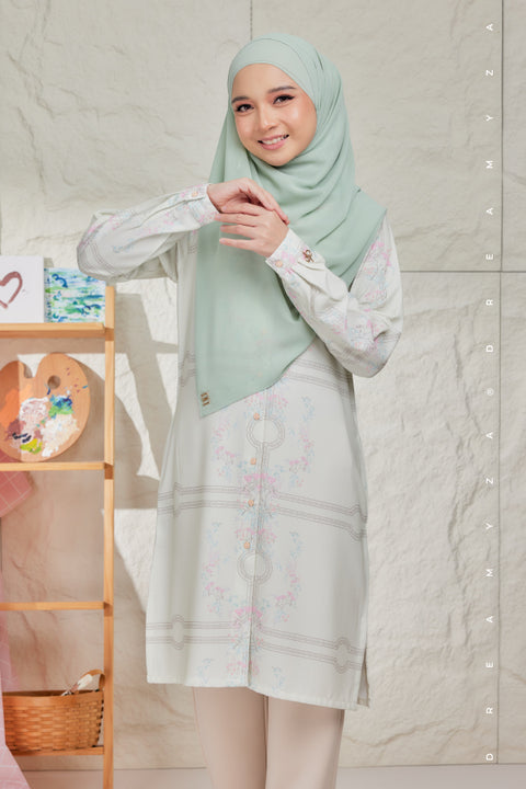 Mysa Printed Exclusive Heavy Chiffon Long Blouse