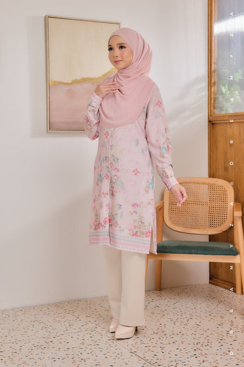 Mysa Printed Exclusive Ironless Heavy Chiffon Crepe Long Blouse 2.0