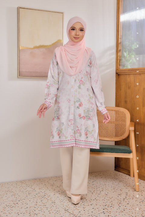 Mysa Printed Exclusive Ironless Heavy Chiffon Crepe Long Blouse 2.0