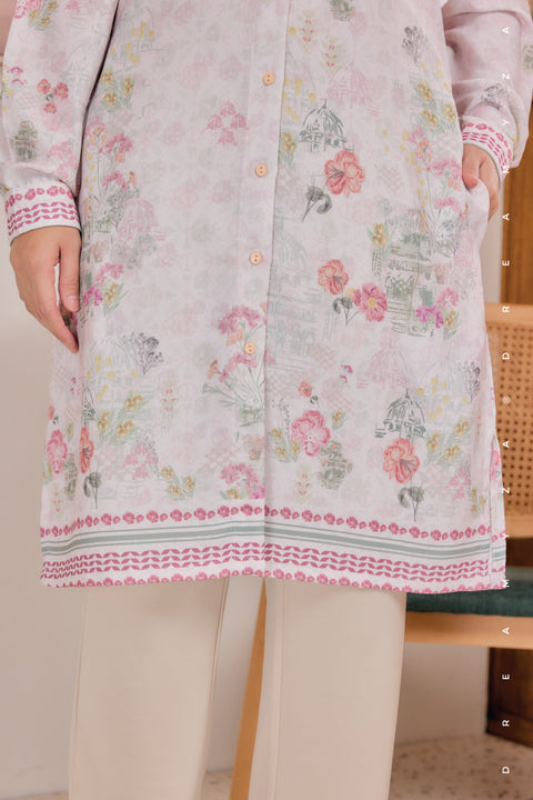 Mysa Printed Exclusive Ironless Heavy Chiffon Crepe Long Blouse 2.0