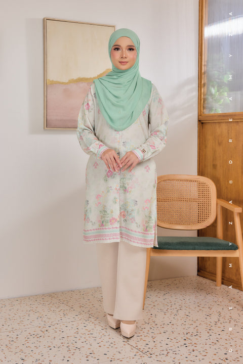 Mysa Printed Exclusive Ironless Heavy Chiffon Crepe Long Blouse 2.0