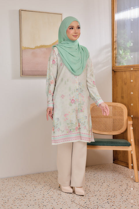 Mysa Printed Exclusive Ironless Heavy Chiffon Crepe Long Blouse 2.0