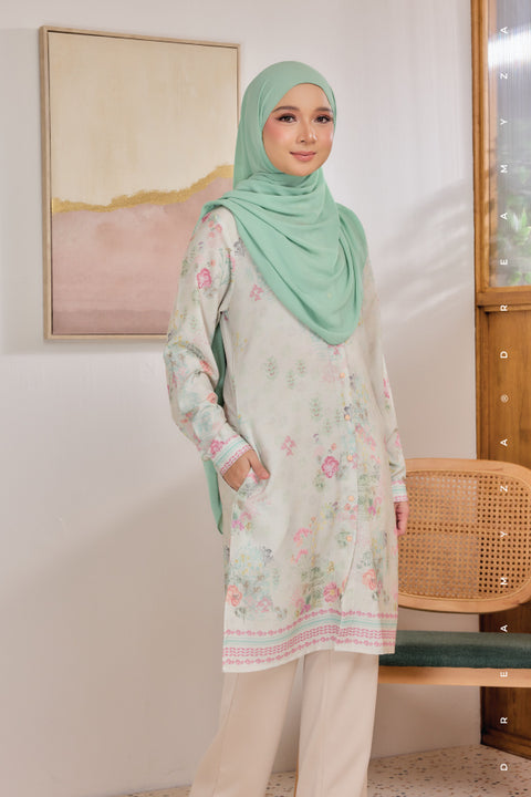 Mysa Printed Exclusive Ironless Heavy Chiffon Crepe Long Blouse 2.0