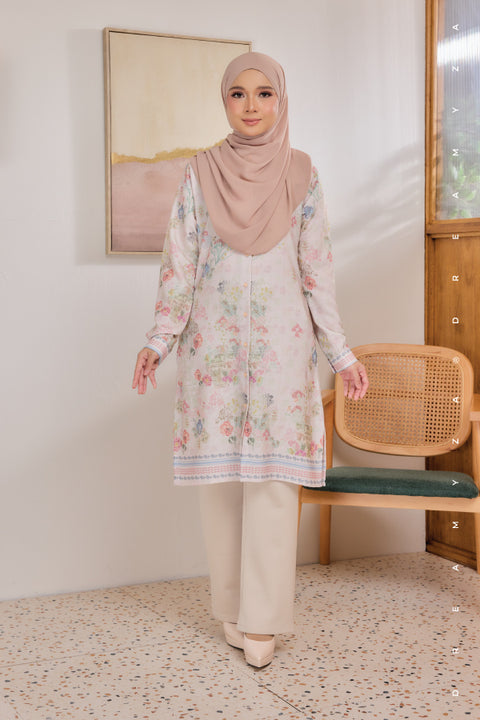 Mysa Printed Exclusive Ironless Heavy Chiffon Crepe Long Blouse 2.0