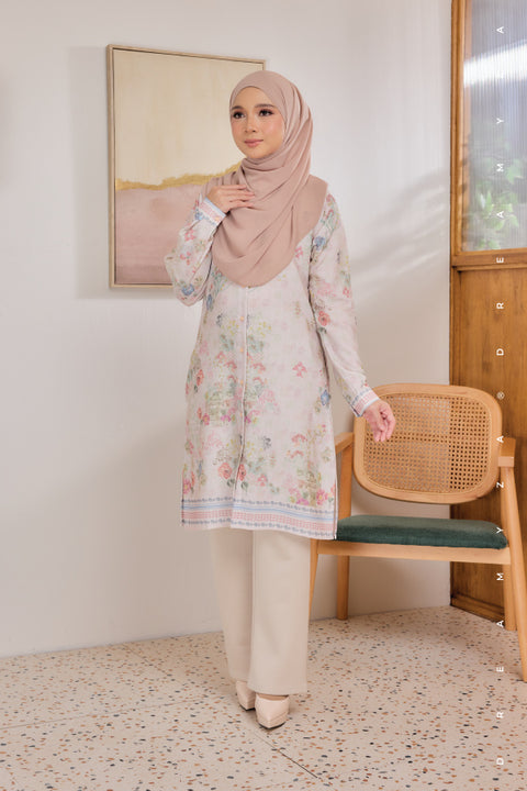 Mysa Printed Exclusive Ironless Heavy Chiffon Crepe Long Blouse 2.0
