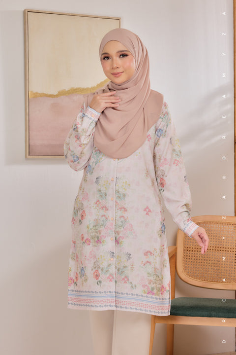 Mysa Printed Exclusive Ironless Heavy Chiffon Crepe Long Blouse 2.0