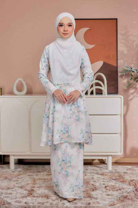 Manis Embroidered Printed Chiffon Riau Pahang Modern Kurung