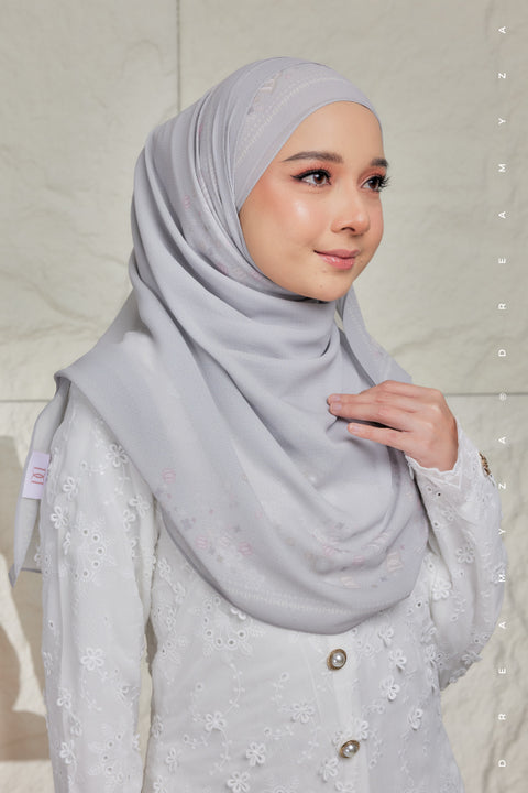 Nura Printed Premium Heavy Chiffon Shawl Tudung