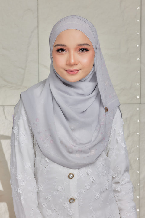 Nura Printed Premium Heavy Chiffon Shawl Tudung