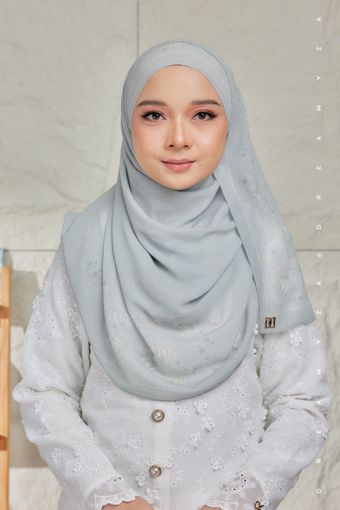 Nura Printed Premium Heavy Chiffon Shawl Tudung