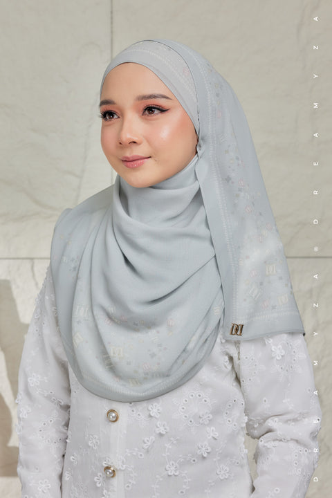 Nura Printed Premium Heavy Chiffon Shawl Tudung