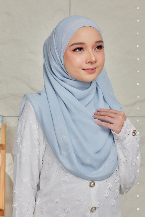 Nura Printed Premium Heavy Chiffon Shawl Tudung