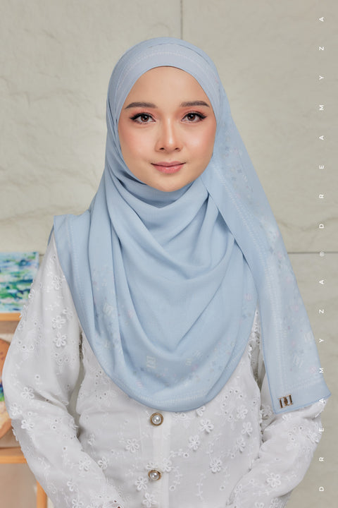 Nura Printed Premium Heavy Chiffon Shawl Tudung