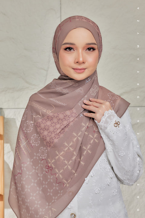 Nura Printed Premium Heavy Chiffon Shawl Tudung