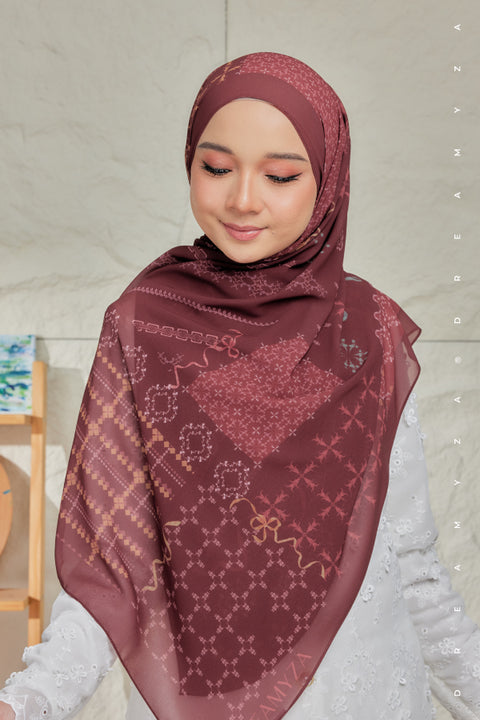 Nura Printed Premium Heavy Chiffon Shawl Tudung