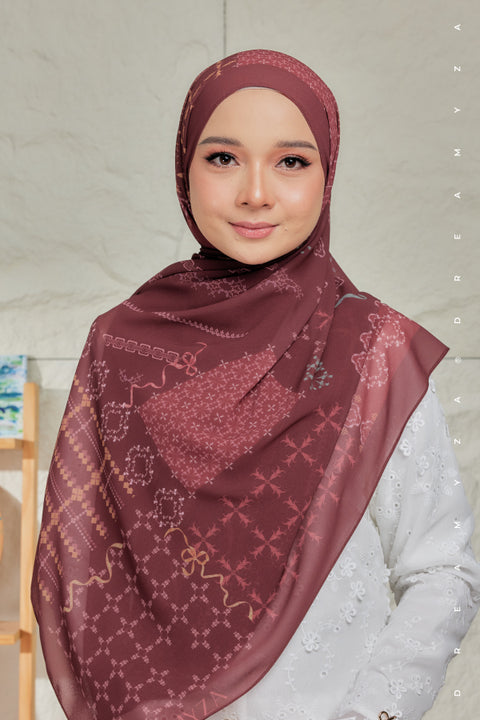 Nura Printed Premium Heavy Chiffon Shawl Tudung