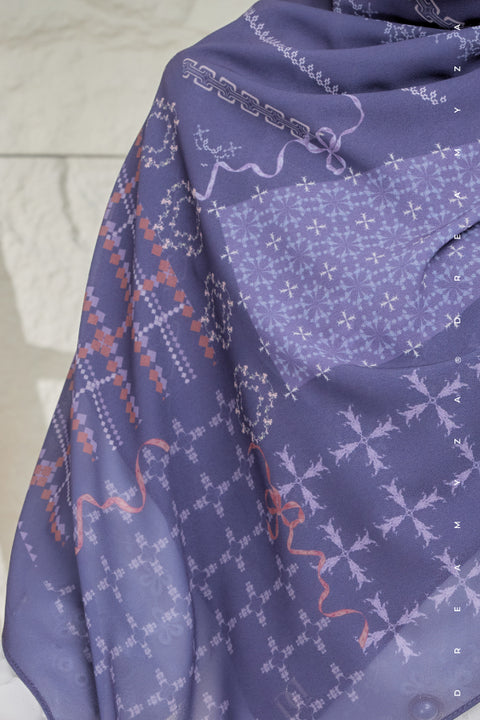 Nura Printed Premium Heavy Chiffon Shawl Tudung
