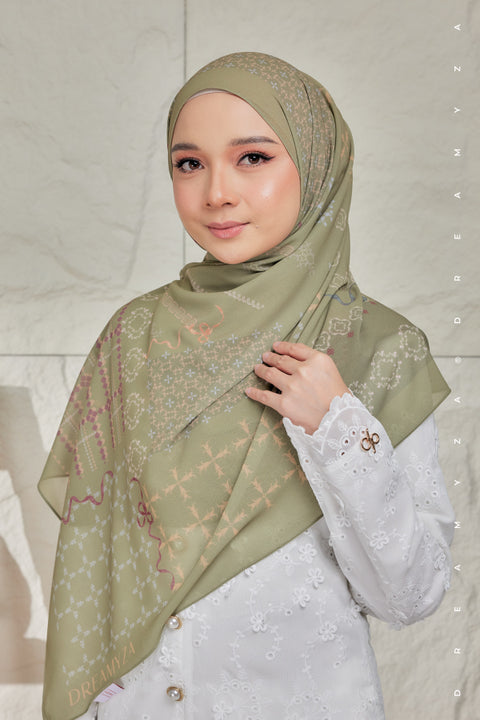 Nura Printed Premium Heavy Chiffon Shawl Tudung