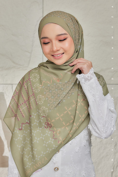 Nura Printed Premium Heavy Chiffon Shawl Tudung