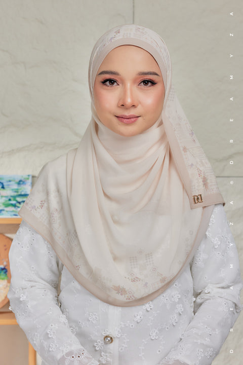 Nura Printed Premium Heavy Chiffon Shawl Tudung