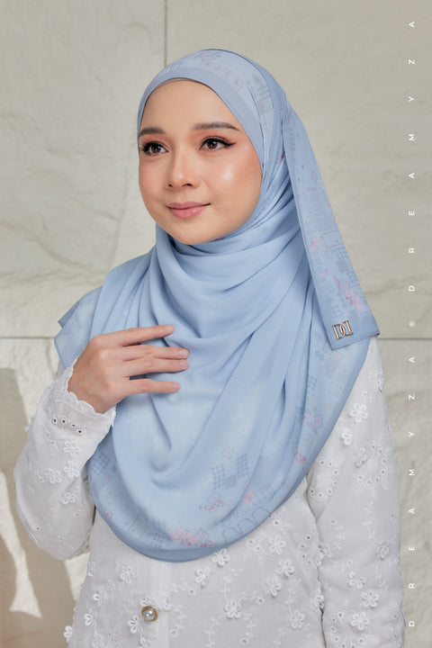 Nura Printed Premium Heavy Chiffon Shawl Tudung