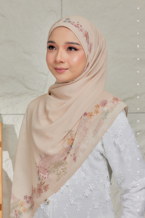 Nura Printed Premium Heavy Chiffon Shawl Tudung